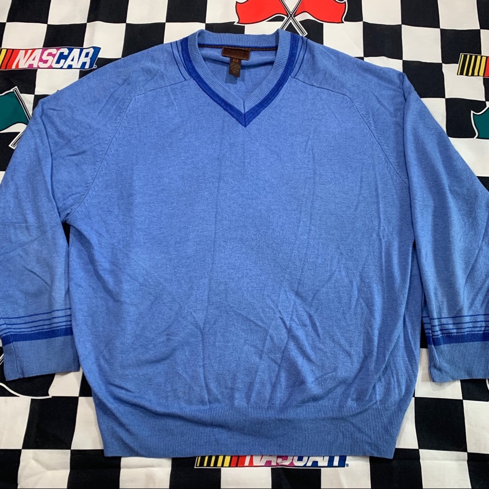 BORN men’s silk cashmere v-neck sweater XL